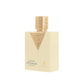 Maison Alhambra Chateau Ottoman — A light cream-colored perfume box and bottle are displayed against a white background. The box features a gold embossed geometric pattern and the product name. The bottle has a gold cap and a gold embossed geometric design on the front. | Maison Alhambra Chateau Ottoman — Kotak dan