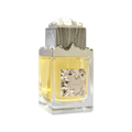 Maison Alhambra Lava by Maison Alhambra 100ml EDP — A clear glass perfume bottle with a textured grey cap and a metallic silver label featuring the word "LAVA" sits next to its white textured box with "LAVA" printed on it. | Maison Alhambra Lava by Maison Alhambra 100ml EDP — Botol minyak wangi kaca jernih dengan