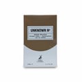 Maison Alhambra Unknown No Deep Woods — A boxed perfume set with the perfume bottle standing next to its brown and white packaging. | Maison Alhambra Unknown No Deep Woods — Set wangian berbungkus dengan botol minyak wangi berdiri di sebelah pembungkus coklat dan putihnya.