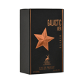 Maison Alhambra Galactic Man Elixir — Black perfume box and bottle with gold star accents and text, set against a white background. | Maison Alhambra Galactic Man Elixir — Kotak dan botol minyak wangi hitam dengan aksen bintang emas dan teks, berlatar belakang putih.