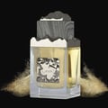 Maison Alhambra Lava by Maison Alhambra 100ml EDP — A clear glass perfume bottle with a textured grey cap and a metallic silver label featuring the word "LAVA" sits next to its white textured box with "LAVA" printed on it. | Maison Alhambra Lava by Maison Alhambra 100ml EDP — Botol minyak wangi kaca jernih dengan