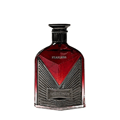 Maison Alhambra Victorioso Fearless by Maison Alhambra 100ml EDP — A red glass perfume bottle with a silver geometric design and a black cap, placed next to its white and red patterned box with the brand logo. | Maison Alhambra Victorioso Fearless by Maison Alhambra 100ml EDP — Botol kaca merah dengan reka bentuk