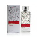 Maison Alhambra Aromatic Rouge by Maison Alhambra 100ml EDP — A perfume bottle and its box, both decorated with a delicate pattern of grey branches and red berries, stand against a white background. | Botol minyak wangi dan kotaknya, kedua-duanya dihiasi dengan corak halus dahan kelabu dan beri merah, berdiri di atas