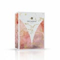 Maison Alhambra Decadent Dream — A white perfume box with abstract pink and gold marble patterns and the text 'DECADENT DREAM' and 'EAU DE PARFUM' | Maison Alhambra Decadent Dream — Kotak minyak wangi putih dengan corak marmar merah jambu dan emas abstrak serta teks 'DECADENT DREAM' dan 'EAU DE PARFUM'