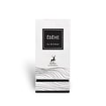 Maison Alhambra Ebene by Maison Alhambra Perfume 90 ml EDP — A white perfume box with a black rectangular label featuring the text "ÉBÈNE" and "EAU DE PARFUM" below it. A deer silhouette logo is above wavy lines. | Maison Alhambra Ebene by Maison Alhambra Perfume 90 ml EDP — Kotak minyak wangi putih dengan label segi