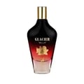 Maison Alhambra Glacier Bella EDP 100ml Women Perfume Maison Alhambra — A gradient glass perfume bottle with a black top fading to red and then clear at the bottom, featuring a gold rose emblem and text. | Maison Alhambra Glacier Bella EDP 100ml Women Perfume Maison Alhambra — Botol minyak wangi kaca gradien dengan