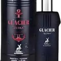 Maison Alhambra Glacier Ultra Man By Maison Alhambra Perfume EDP 100ml — A dark cylindrical can and a dark perfume bottle with a silver cap are displayed against a white background. | Maison Alhambra Glacier Ultra Man By Maison Alhambra Perfume EDP 100ml — Tin silinder gelap dan botol minyak wangi gelap dengan penutup