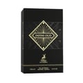 Maison Alhambra Infini Oud by Maison Alhambra Man 100ml EDP — Black perfume box with gold geometric art and "INFINI OUD" text, featuring a deer logo and volume details. | Maison Alhambra Infini Oud by Maison Alhambra Man 100ml EDP — Kotak minyak wangi hitam dengan seni geometri emas dan teks "INFINI OUD", menampilkan