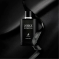 Maison Alhambra Jorge Di Profumo — Black perfume box and bottle with deer logo and text "JORGE DI PROFUMO" | Maison Alhambra Jorge Di Profumo — Kotak dan botol minyak wangi hitam dengan logo rusa dan teks "JORGE DI PROFUMO"