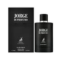 Maison Alhambra Jorge Di Profumo — Black perfume box and bottle with deer logo and text "JORGE DI PROFUMO" | Maison Alhambra Jorge Di Profumo — Kotak dan botol minyak wangi hitam dengan logo rusa dan teks "JORGE DI PROFUMO"