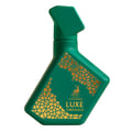 Maison Alhambra Luxe Emerald Perfume Maison Alhambra 100ml Unisex — A green perfume bottle with gold geometric patterns and a deer logo, set against a white background. | Botol minyak wangi hijau Maison Alhambra Luxe Emerald Perfume Maison Alhambra 100ml Unisex dengan corak geometri emas dan logo rusa, berlatar