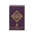 Maison Alhambra Infini Rose by Maison Alhambra 100ml EDP Unisex — A dark purple perfume box with gold geometric patterns and the text "INFINI ROSE" in a diamond shape. Below is a deer logo and product details. | Kotak minyak wangi ungu gelap Maison Alhambra Infini Rose oleh Maison Alhambra 100ml EDP Unisex dengan