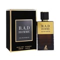 Maison Alhambra B.A.D. Homme by Maison Alhambra 100 ml for Men — Black and gold box with a perfume bottle | Maison Alhambra B.A.D. Homme by Maison Alhambra 100 ml for Men — Kotak hitam dan emas dengan botol minyak wangi