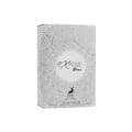 Maison Alhambra Expose Blanc by Maison Alhambra 100ml EDP Men — A white perfume box with a textured, intricate pattern resembling tree branches or roots radiating from the center, featuring the "EXPOSE BLANC" logo and a deer silhouette. | Maison Alhambra Expose Blanc by Maison Alhambra 100ml EDP Men — Kotak minyak