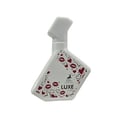 Maison Alhambra Luxe Chic – White perfume bottle with red heart and kiss prints, featuring a deer logo and text 'MAISON ALHAMBRA LUXE CHIC' | Maison Alhambra Luxe Chic – Botol minyak wangi putih dengan cetakan hati merah dan bibir, menampilkan logo rusa dan teks 'MAISON ALHAMBRA LUXE CHIC'