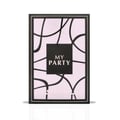 Maison Alhambra My Party Maison Alhambra 100ml EDP Woman — A black and pink perfume box with abstract black lines on a white background. | Maison Alhambra My Party Maison Alhambra 100ml EDP Woman — Kotak minyak wangi hitam dan merah jambu dengan garisan hitam abstrak di atas latar belakang putih.