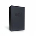 Maison Alhambra Black Wood 60ml by Maison Alhambra EDP for Men — A dark, rectangular perfume box with embossed text 'BLACK WOOD' on the front. | Maison Alhambra Black Wood 60ml by Maison Alhambra EDP for Men — Peti minyak wangi segiempat gelap dengan teks timbul 'BLACK WOOD' di hadapan.
