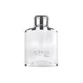 Maison Alhambra Expose Blanc by Maison Alhambra 100ml EDP Men — A white frosted glass perfume bottle with a silver ribbed cap and silver trim. The word "Expose" is written in a script font with "Blanc" below it. | Maison Alhambra Expose Blanc by Maison Alhambra 100ml EDP Men — Botol kaca putih beku dengan penutup