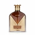 Maison Alhambra Victorioso Heroic — A brown glass perfume bottle with gold accents and the word HEROIC embossed on the front, set against a white background. | Botol minyak wangi kaca perang Maison Alhambra Victorioso Heroic dengan perincian emas dan perkataan HEROIC tertera di hadapan, berlatarkan putih.